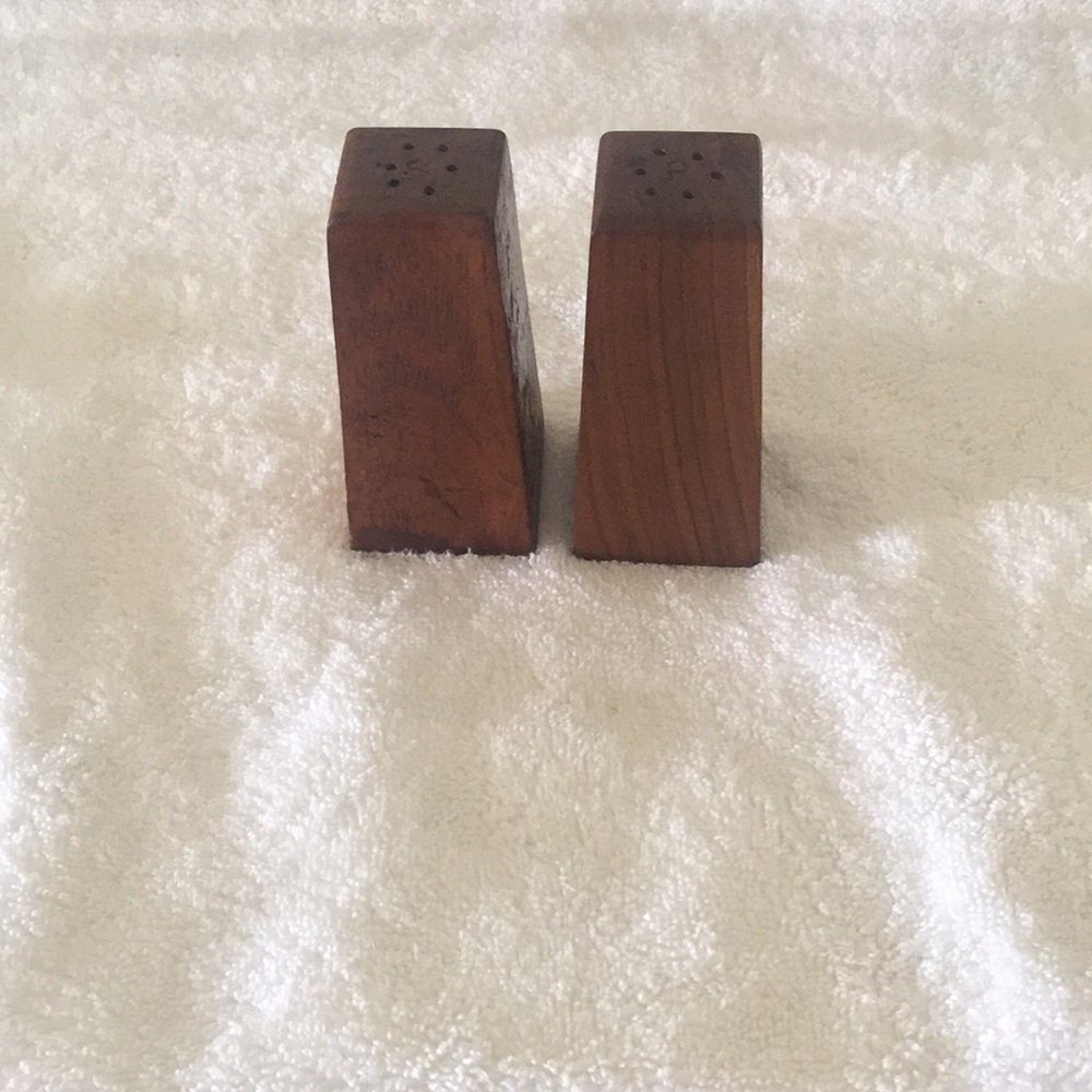 Classic Mid Century Walnut Salt and Pepper Shakers
